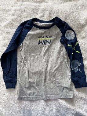 Carter's Navy & Gray 'For The Win' Raglan Long-Sleeve Tee size 7